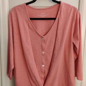 J. Jill Pink Button-Front Blouse